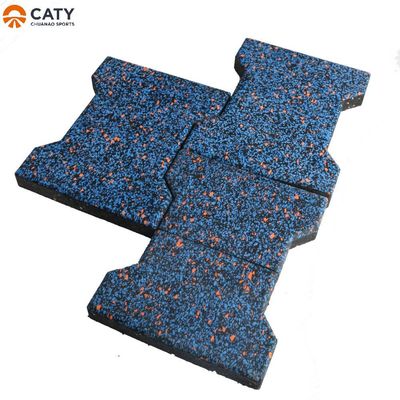 आउटडोर इंटरलॉकिंग रबर डेक Paver मोटी 20-50 मिमी ध्वनिरोधी