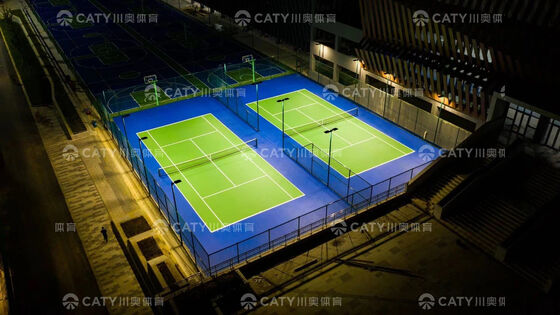 अर्ध-पूर्व निर्मित खेल कोर्ट प्रणाली जिसमें शॉक अवशोषण दर >53%, एंटी-यूवी, और बहु-खेल उपयोग के लिए आसान स्थापना शामिल है